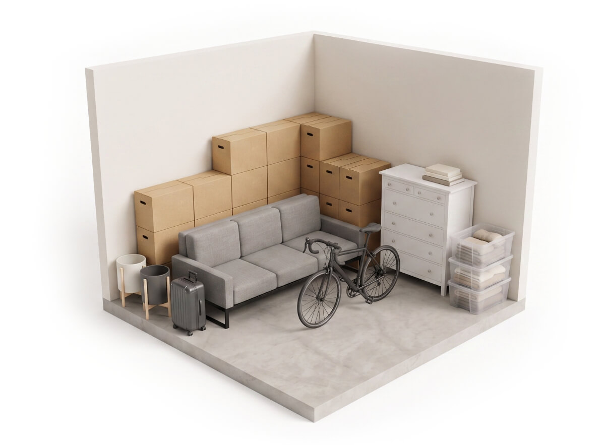 Illustration av vad som ryms i ett 11 m² förråd